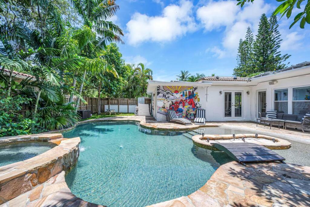 Villa Modern Tropical Pool House North Miami Hot Tub Extérieur photo